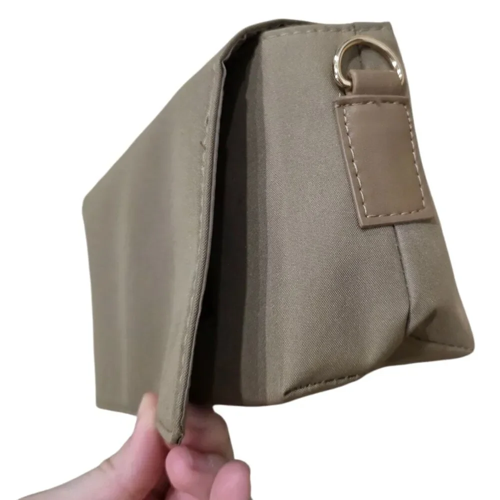 Tote Savvy Beige Compact Baby Diaper Crossbody Bag Change Kit